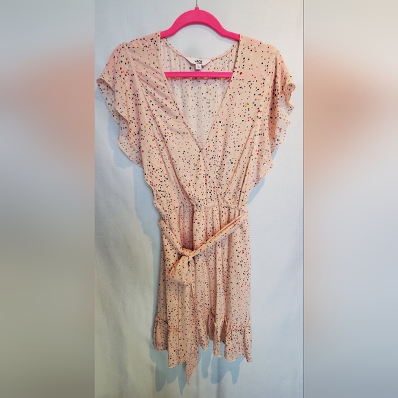 Pink Polka Dot Ruffle Dress - Picture 1 of 4